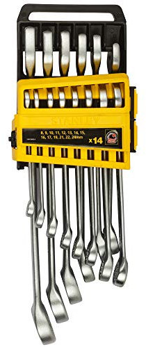 STANLEY STMT78092-8 8-24mm Combination Spanner Set in Holder (14-Pieces)