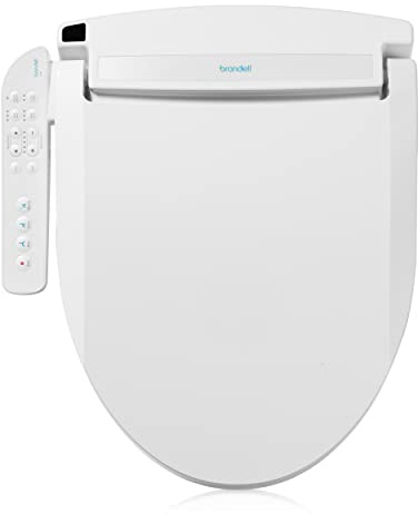 Brondell Swash LT89 - Sedile WC elettronico per bidet, adatto per WC allungati, colore bianco, controllo laterale del braccio, lavaggio con acqua calda, modalità di lavaggio forte, ugello in acciaio