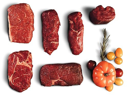 BÜFFEL BILL Tasting Box S - 1kg | Filet Medaillon, Steaks, Rib-Eye, Rumpsteak & Hüftsteak I Zart-saftige Büffelfleisch Cuts I Perfekt zum probieren