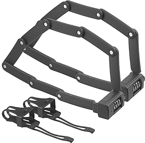 Semptec Urban Survival Technology Fahrrad-Motorrad-Schloss: 2er Pack Faltschloss mit 4-stelligem Zahlencode, 3,5-mm-Stahl, 82 cm (Fahrrad Schloss 4-stellig, Zahlenkombinationsschloss, Roller)