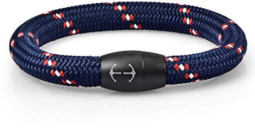 Galeara Nau Bracelet en corde de voile tressée avec fermeture magnétique, One Size, Tissu
