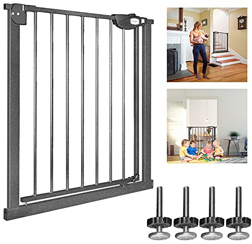 YRHome Türschutzgitter ohne Bohren Treppengitter Treppenschutzgitter für Kinder Türgitter Auto-Close 180° Zweiwegeöffnung Baby Schutzgitter für Baby Kinder, 75-85 cm breit Schwarz