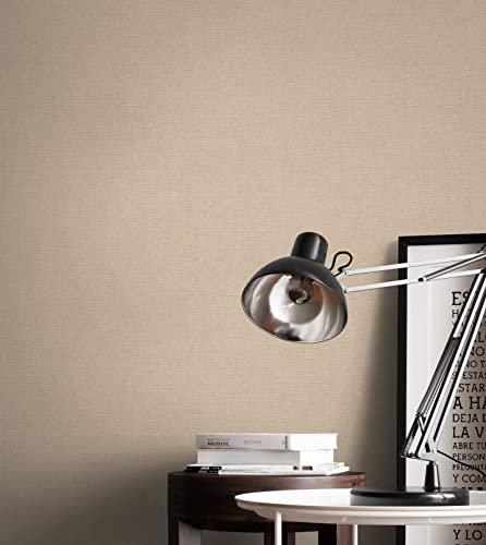 NEWROOM Papier peint Taupe Couleur Unie Intissé - Couleurs Unies Aspect Tissu Textile Moderne