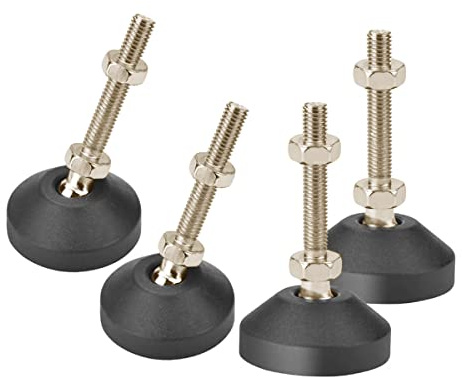Drenky Stellfüße Verstellbar, Möbelfüße Höhenverstellbar Schwerlast 4 Stück Edelstahl M10 x 50mm Nivellierfüße Winkel Einstellbar mit Einschlagmuttern für Möbel