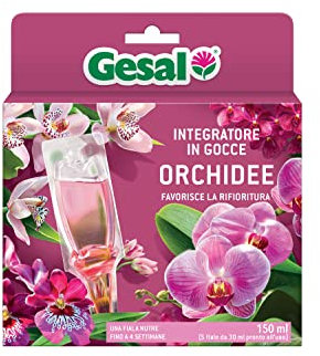 GESAL Nutrimento in Gocce per Orchidee, 1 Mese di Efficacia, Pronto all’uso, 150 ml (5 Fiale da 30 ml)