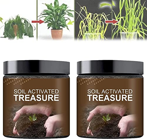 Soil Activated Treasure-You Will Be Amazed! Soil Plant Flower Fertilizer Activation Treasure Activator, Organic Soil Improver, Soil Penetrant and Wetting Agent (2pcs)