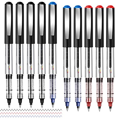 10 bolígrafos de gel roller, de secado rápido bolígrafo de gel roller, 0,5 mm bolígrafos rollers tinta gel, rodillo de tinta de gel (multicolor)