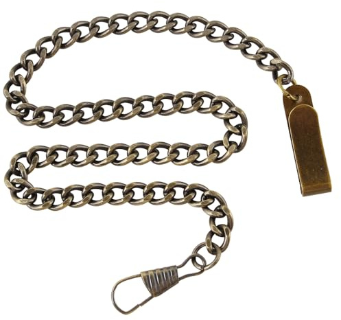 Montre de poche de 35,6 cm avec chaîne torsadée épaisse et fermoir mousqueton, montre de poche Albert pour votre montre de poche, 05-bronze, Classique