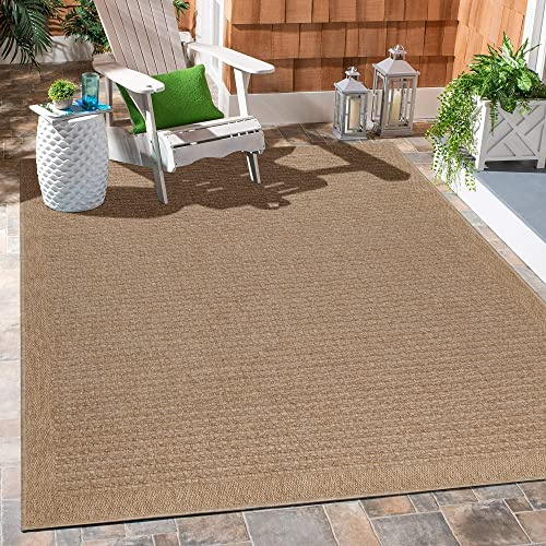 Carpetsale24 Outdoor Teppich 160x230 cm – Großer Wohnzimmer Teppich in Jute-Optik – Wetterfest, Pflegeleicht & Vielseitig – Für Garten, Terrasse & mehr
