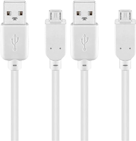 goobay 96195 Câble de données et de charge Micro USB Hi-Speed Câble, USB 2.0 mâle (type A) > USB 2.0-Micro mâle (type B), blanc, 5m (Lot de 2)