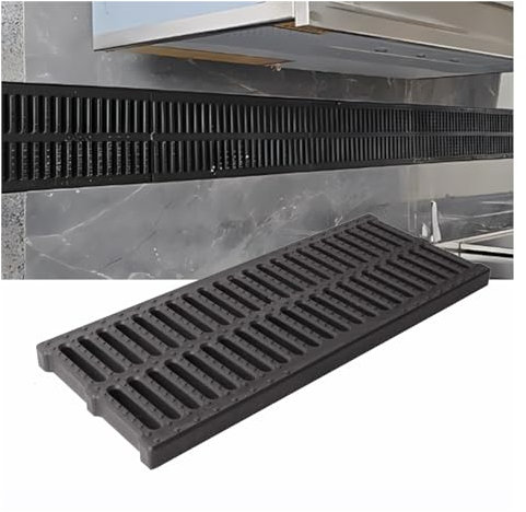 XPLKQXE Filtri Griglie Scarico Resina, Copertura Antiscivolo Griglia Fognatura, Griglia Rettangolare Giuntata Acqua Piovana, Filtro Protezione Grondaia (Colore : Black-9.8in, Taglia : 10pcs)