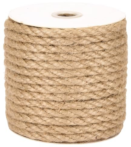Corda di iuta naturale tosadata, 8 mm, lunghezza 20 m, corda per fai da te, giardinaggio, decorazione, artigianato