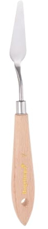 QUARKZMAN No.7 Spatola per Pittura Spatola a Punta Acciaio Inossidabile con Manico Legno di Faggio per Diffusione Miscelazione Tela Pittura Olio Acrilica