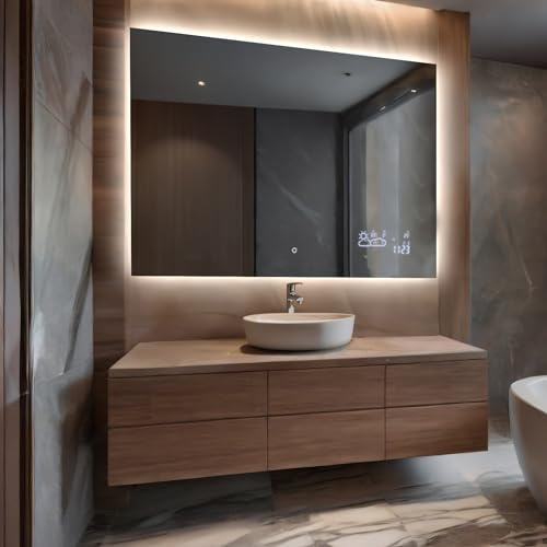 FORAM Specchio 80x60 cm TAN100 gl1x39, LED, Illuminazione | Specchio da Parete da Bagno 80x60cm Ellie, su Misura, Personalizzabile, moderno specchi con illuminazione, retroilluminato