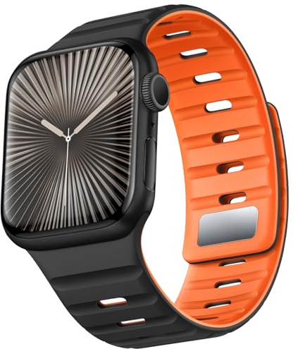 Suitisbest Compatible for Apple Watch Straps 40mm 41mm 38mm 49mm 45mm 44mm 42mm for Men, Silicone Magnetic Replacement Band for IWatch Ultra 321/SE 3/Series 11/10/9/8/7/6/5/4, Versatile Colors