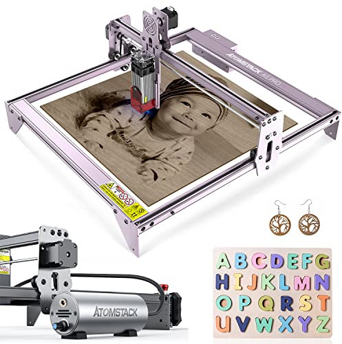 ATOMSTACK A 5Pro 40W Laser-Graviermaschine mit Luftunterstützungsset von 10-30 L/min, 5,5W Leistungslaser-Graveur, 0,2mm² Fokussierungslaser-Schneider für Sperrholz, Acryl, Papier, Leder