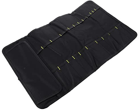 VOSAREA Pochette De Chef à Roulettes Grosse Capacité Pour 22 Couteaux En Tissu Oxford Résistant Bleu, Porte-couverts Portable Adapté Aux Professionnels Et Événements Culinaires