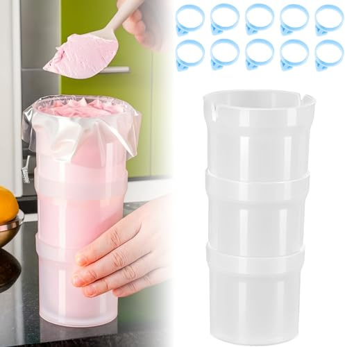 Runspich Support de poche à douille à douille pour le remplissage, support de poche à douille en plastique transparent translucide, crème crème outils de décoration de gâteaux (1 pièce)
