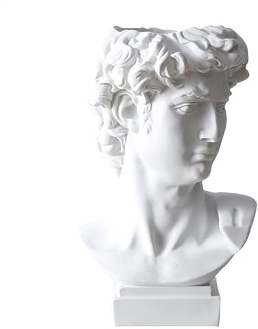 YNPQTDS Vase David Statue, David Kopf Statue Vase, Statue Kopf Blumenvase David Kopf Büste Skulptur David Skulptur Dekorative Kopf Vase, David Büste Make-up Pinselhalter