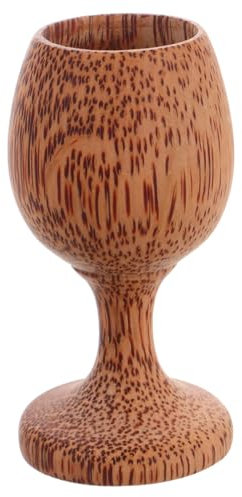 Cabilock Holz Weinbecher Aus Kokosholz Mit Rundem Rand Edler Hoher Stil Vielseitig Für Wein Tee Wasser Langlebiger Trinkbecher Mit Einzigartigem Elegantem Design Für Zuhause Und Geschenk