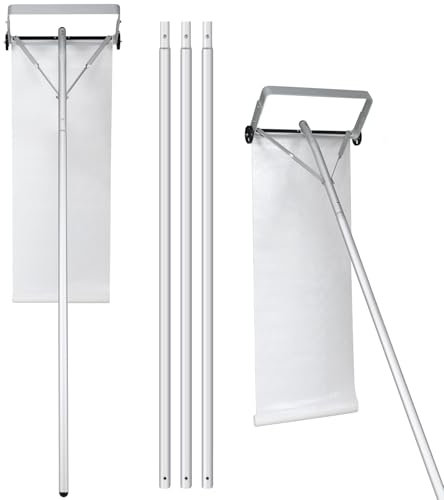 COSTWAY Restrello da Neve per Tetto Lungezza 193-619 cm, Rastrello per Neve Telescopico con 2 Ruote, Restrello in Alluminio Allungabile con 4 Asta Rimozione Neve per Tetto con Tessuto PE