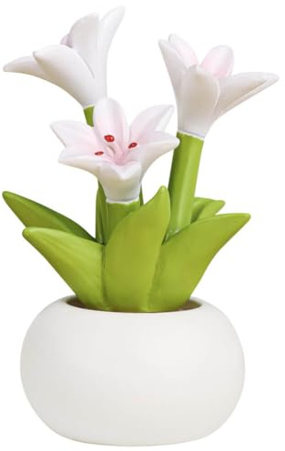 Magicherry Gigli in resina con vaso, pianta artificiale in vaso, mini piante in resina, per auto, cruscotto, bagno, casa, cucina, tavolo rustico, centrotavola, mensola, decorazione