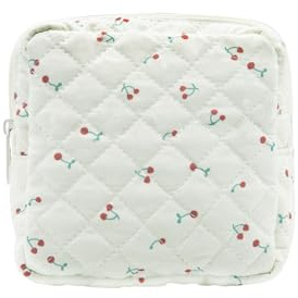 Long Keeper Kleine KosmetiktascheSchminktasche für Frauen Gesteppte KosmetiktascheReise Kulturbeutel, Schlüsseltasche (Cherry, S)