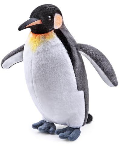 RLOMUTE 11.8 Zoll Pinguin Kuscheltier Kaiserpinguin Gelb Plüschtier Meerestiere realistisches Tierspielzeugkissen kuscheliges Begleiter Schlafzimmer Heimdekoration Sammlergeschenk für Kinder