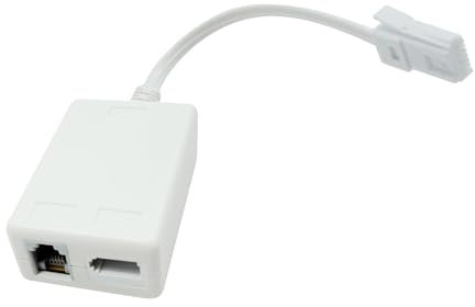 BT Plug to ADSL RJ11 Broadband Internet Microfilter Splitter Male to Female Adapter for Landline Modem Router Wifi Plug Telephone White Socket for Modem and Landline