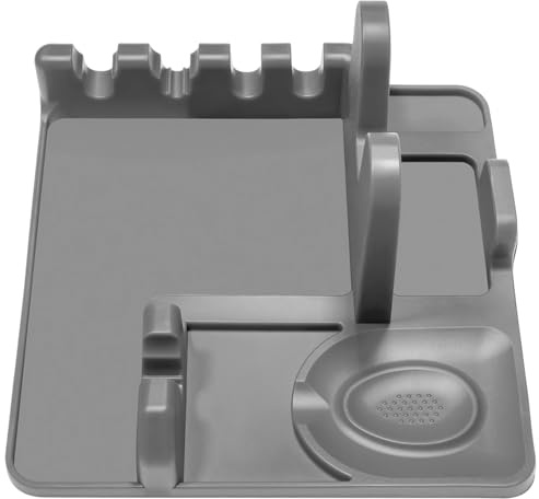 Utensil Rest & Pot Lid Holder, Silicone Pot Lid Rack, Spatula Rack, Silicone Kitchen Organizer, Multi-Functional Design for Lid, Spoon, and Spatula Storage, Ideal for Modern Kitchens