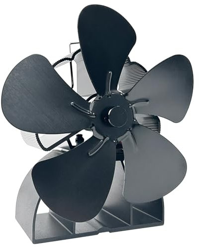Ddujbtp Funzionamento silenzioso alimentato a calore stufa camino ventilatore con 5 lame e indicatore di temperatura Nessuna elettricità richiesta ventola di circolazione del calore