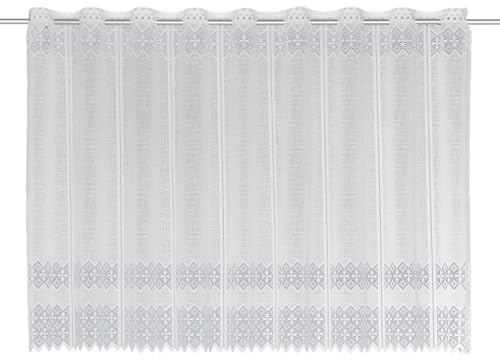 Gardinia Sehlbach Bistrogardine Jacquard Ornamente, Weiß, 140 x 75 cm Bistrogardine, Elegante Atmosphäre, Stilvolle Dekoration, Blickdichter Stoff, Einfache Montage, Öko-Tex Zertifiziert