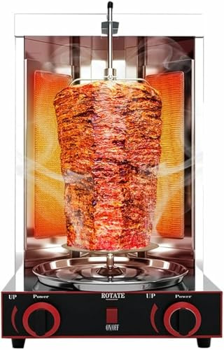 OJHGRDFV Máquina De La Parrilla De Kebab Eléctrica/Gas 3000W - 360 ° Barbacoa Vertical De Parroquia Vertical Barbacoa para Pavo Sin Humo Doner Kebab - Uso Comercial