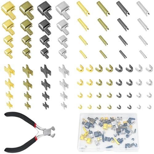 JAXICREY Reißverschluss Reparatur Set, #3#5#8#10 Reißverschluss Endstück Reparieren Reisverschluss-Reparaturset Zipper Repair Kit mit Installieren Sie Zangen für Jacken Mäntel Zelte Taschen Gepäck