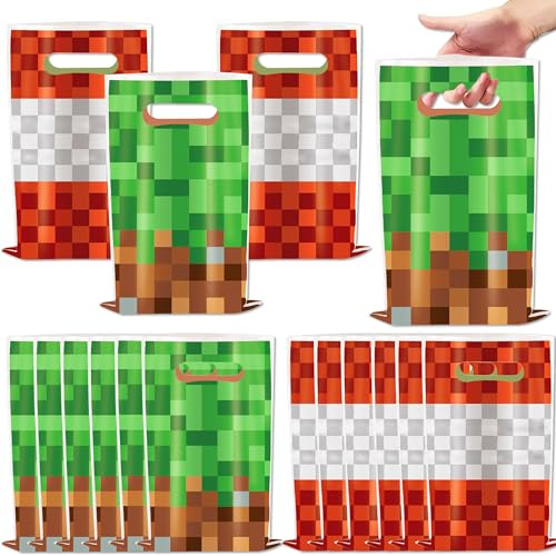 JeVen 50 st presentpåsar pixel fest födelsedag videospel godis snacks barn motorcykel tema plast metallfri