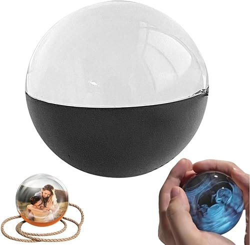 Memory Sphere Lamp, 3D Ultrasound Crystal Ball Digital Photo Album, Ultrasound Video Lamp Balls, Crystal Ball Digital Video Display, Customizable LED Photo & Sphere, for Couples,Pets, Memory Gift