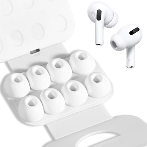 4 Pares Almohadillas Airpods Pro Airpods Pro 2 con Orificio para reducción de Ruido, Antideslizante de Silicona Suave Airpods Pro reemplazo de Insertos para los oídos tamaño:L