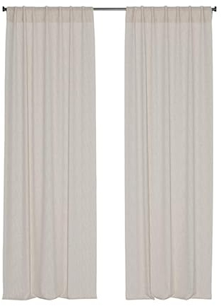 domus&trend - Tenda da arredo per Interni Ignifughe Filtranti, Tende a Pannello, Per Casa Binario o Bastone, Tende a Pannello Moderne, 100% Made in Italy (Beige_Attacco per bastone, 140_x_280 cm)