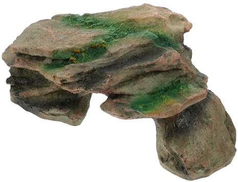 ROMISBABA Realistisches Schildkröten Versteck aus Harz Stabile Kletterplattform und Unterschlupf für Reptilien Geeignet als Terrarium Zubehör für Landschildkröten und Geckos Langlebiges
