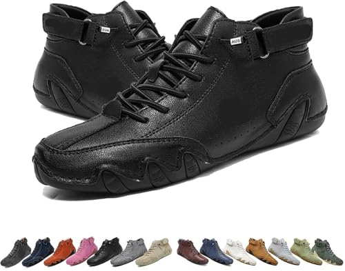 Bottes montantes en daim italien for femmes, Beck Shoes, imperméables, antidérapantes, légères et respirantes, chaussures pieds nus for la randonnée et la marche(Noir,42 EU)