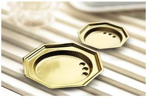 generico Piattino monoporzione 6 cm Oro 100 Pz in plastica rigida, Sottomousse, vassoietto mignon,platica riutilizzabile.