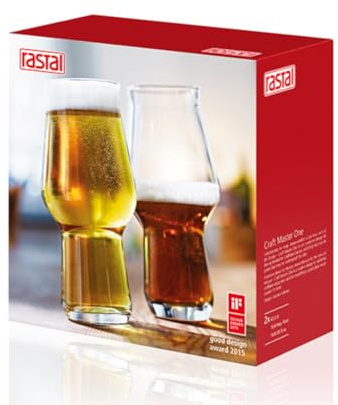 Rastal Craft Master One Glass Set – 2 Premium Craft Beer Glasses in Gift Box | Professional Tasting Glassware for IPA, Lager & Ale | Perfect Beer Gift Set