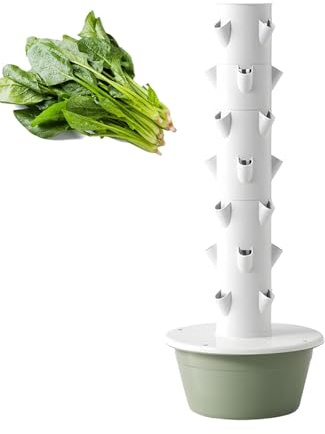Acentesoft Idroponico Verticale, Torre Aeroponica 36 Fori Giardino Idroponico Indoor Kit Automatico Coltivazione Erbe E Verdure Senza Terra(7th Floor)