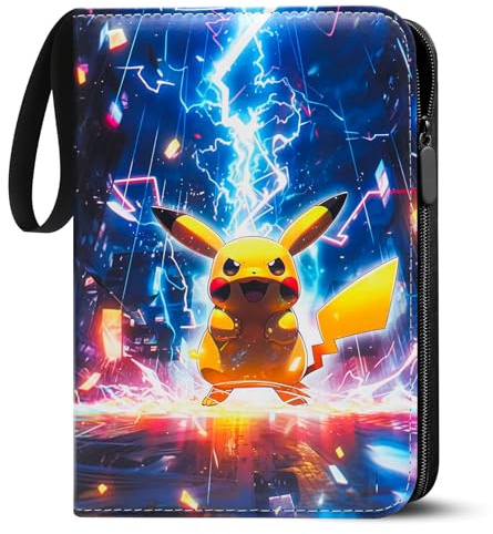 LYAILOOGXL Sammelalbum für Pokemon 900 Karten: 50 doppelseitige Hüllen (9 Karten/Seite) - Wasserdichtes PU-Leder Album mit Reißverschluss – Geschenk für Kinder & Sammler ab 6 Jahren