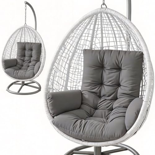 CEWROM Hängesessel Kissen, Garten Polster, Auflage für Hängeschaukel, Verdicktes Polyester-Kissen mit Rückenlehne für Hängesessel, Garten-Cocoons und Eierstühle - Bequemes Sitzpolster