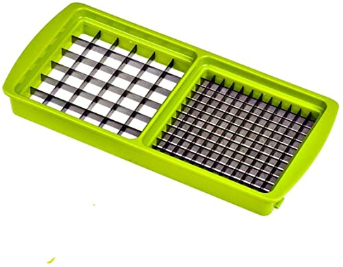 Genius Neu Ersatzteile Nicer Dicer Plus: Grund-Deckel - Hobeleinsatz - Messereinsätze - Sparschäler - Behälter - Deckel (6mm x 6mm und 12mm x 12mm, Kiwi-Grün)