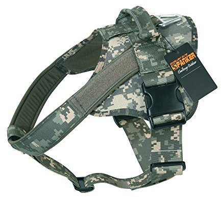 EXCELLENT ELITE SPANKER Hundegeschirr Taktisches Hundegeschirr Ausbildung Service Dog Weste Arbeiten hundegeschirr verstellbar Hund Weste Für Mittelgroße Und Große Hunde(Army Combat Uniform-S)