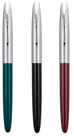 3 PCS Hero 329-2 Fountain Pen Set, Fine Nib with Different Color (Black, Red, Green)