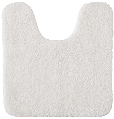 MIULEE Badematte WC Vorleger Badteppich 1 Stück U Förmige Weiß 50x50 cm | Fußmatte Flur Deko Matte Badteppiche Dekoration Rutschfest Saugfähig für Wohnzimmer Badezimmer Toilett
