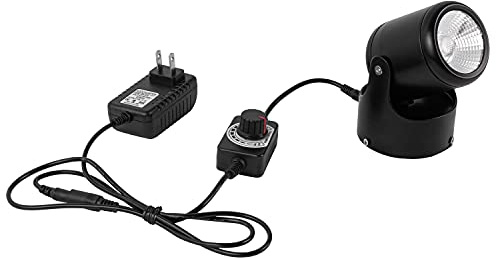 Kiven LED Accent Uplight 5W/Dimmer Switch， Handheld Sized Portable Plug-in Cord Spot Light (Dimmable(Black)